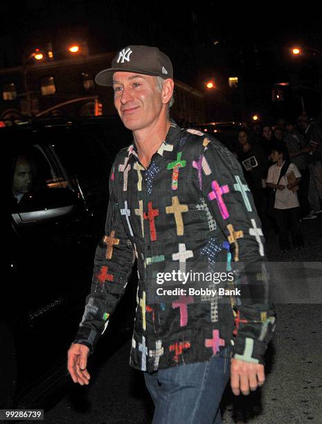 John McEnroe seen leaving the Almay Concert to celebrate the Rainforest Fund's 21st birthday at Carnegie Hall in Manhattan on May 13, 2010 in New...