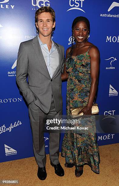 Actor Ryan Kwanten and actress Rutina Wesley arrive at the 2010 Australians In Film Breakthrough Awards at Thompson Hotel on May 13, 2010 in Beverly...