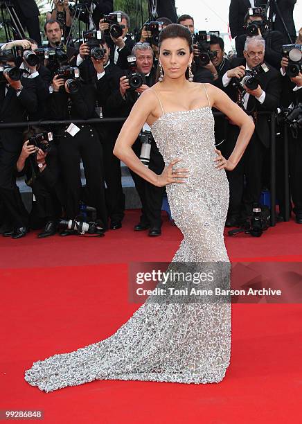 Actress Eva Longoria Parker attends the Premiere of 'On Tour' at the Palais des Festivals during the 63rd Annual International Cannes Film Festival...