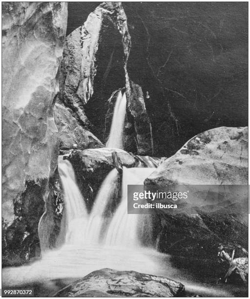 美國著名風景的古董照片: 方塊峽谷瀑布, 甘尼森 - ilbusca 幅插畫檔、美工圖案、卡通及圖標