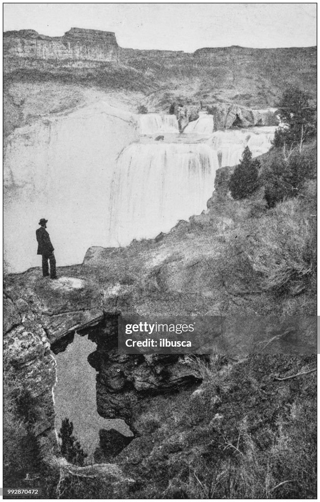 Antique photograph of America's famous landscapes: Natural Arch, Shoshone Falls