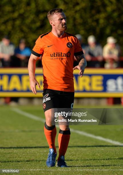 Craig Curran of Dundee United in action during the pre-season friendly between Brechin City and Dundee United at Glebe Park on July 3, 2018 in...