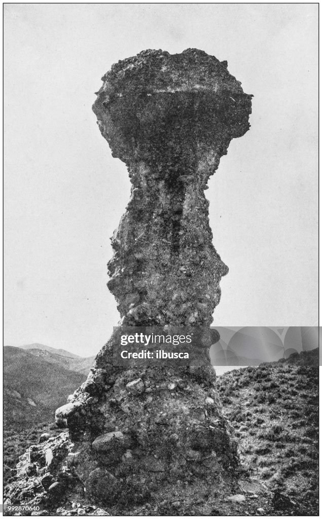 Antique photograph of America's famous landscapes: Witch Rock, Bad Lands of Wyoming