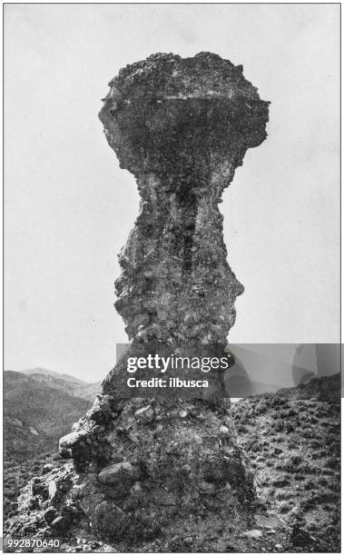 Antique Photograph Of Americas Famous Landscapes Witch Rock Bad Lands Of Wyoming High-Res Vector Graphic