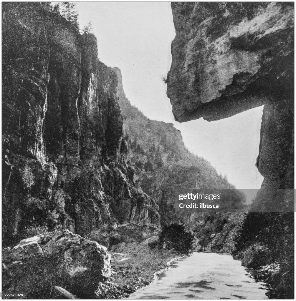 Antique photograph of America's famous landscapes: Hanging Rock, American Fork Canyon