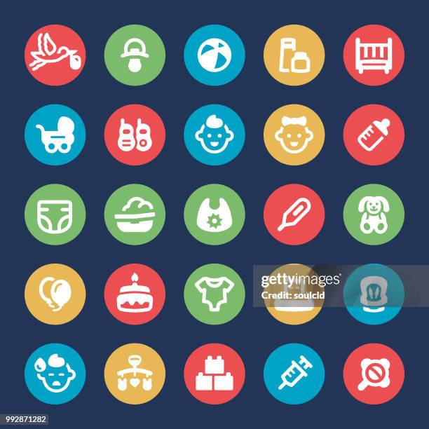 ilustraciones, imágenes clip art, dibujos animados e iconos de stock de iconos de bebé - vigilabebés