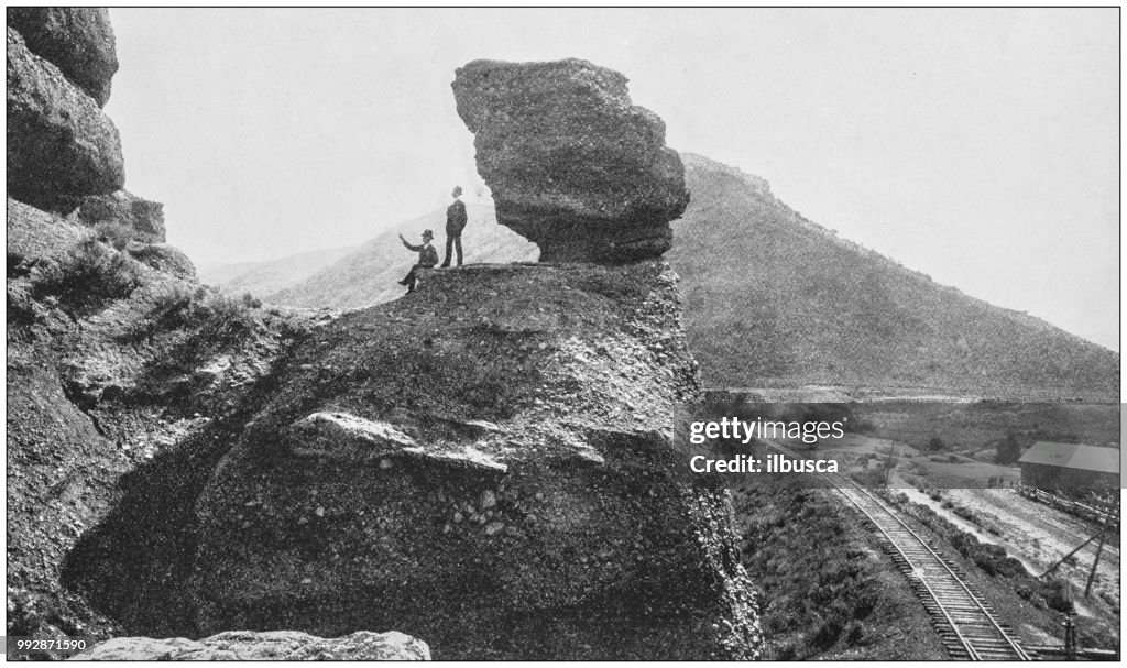 Antique photograph of America's famous landscapes: Pulpit Rock, Weber Canyon