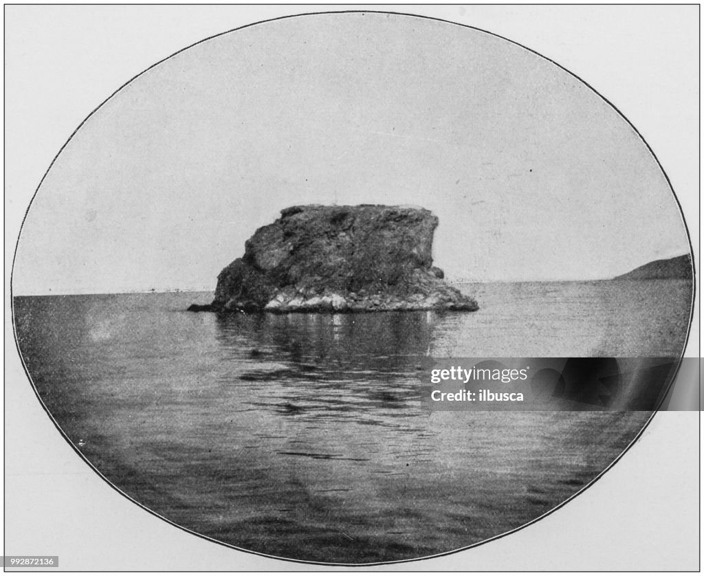 Antique photograph of America's famous landscapes: Black Rock, Great Salt Lake