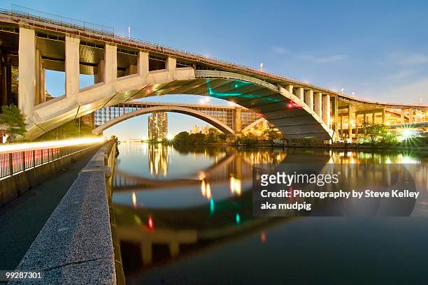 washington bridge - bronx night stock pictures, royalty-free photos & images