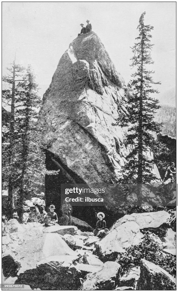 Antique photograph of America's famous landscapes: Bear's Cave, Green Lake