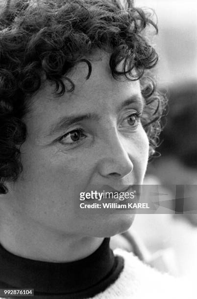 Portrait de l'écrivain Marie Rouanet en août 1973 à Paris, France.