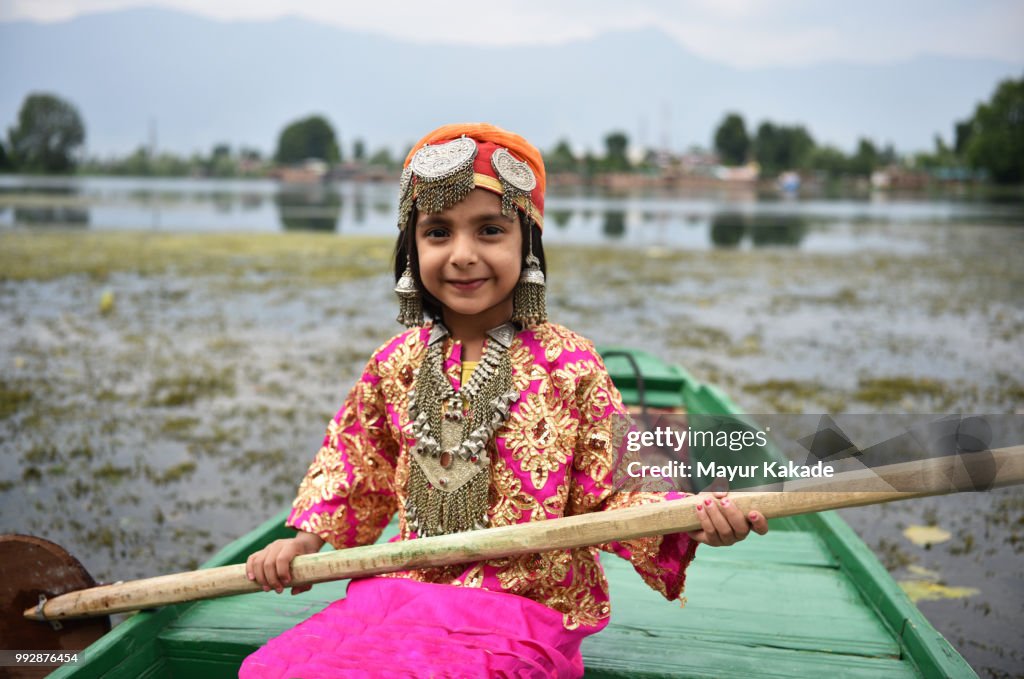 Young girl in Traditional Kashmir outfit