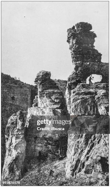 antique photograph of america's famous landscapes: temple of isis, william's canyon - view of philae stock illustrations