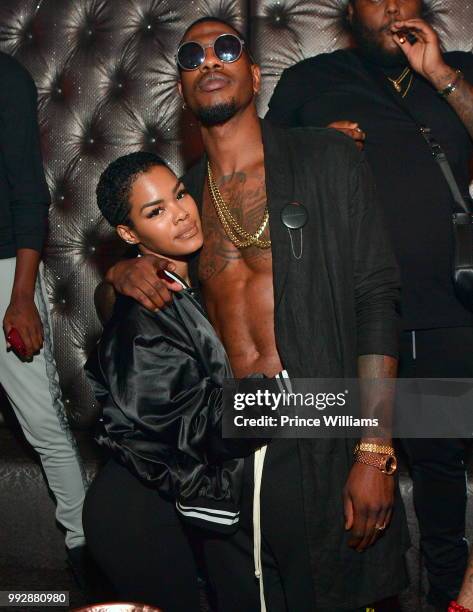 Iman Shumpert and Teyana Taylor attend Iman Shumpert Birthday affair at Revel on July 6, 2018 in Atlanta, Georgia.