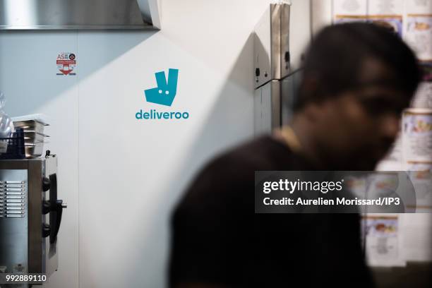 Shared kitchen that allows restaurants to reach new customers inaugurated by Deliveroo on July 3, 2018 in Saint-Ouen, France. It is the first French...