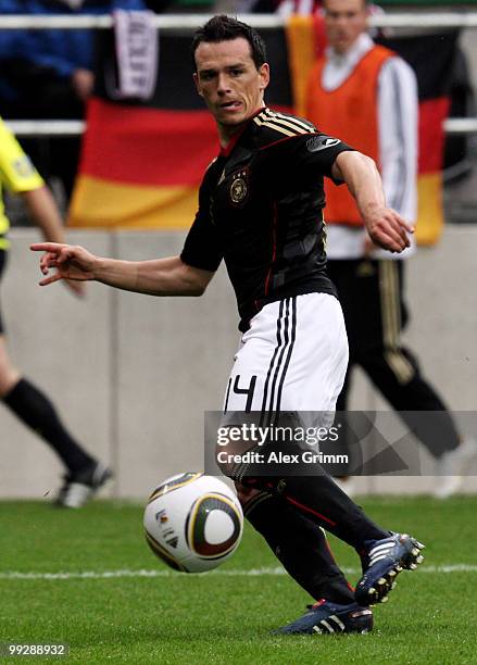 Piotr Trochowski of Germany passes the ball during the international friendly match between Germany and Malta at Tivoli stadium on May 13, 2010 in...