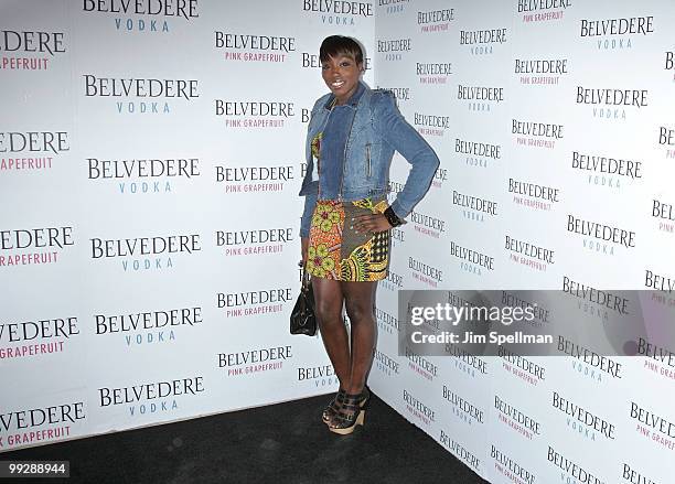 Singer Estelle attends the Belvedere Pink Grapefruit launch party at The Belvedere Pink Grapefruit Pop-Up on May 13, 2010 in New York City.