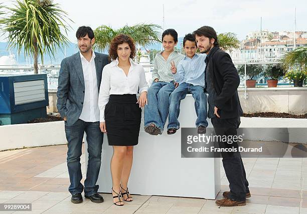 Actors Jose Maria Yazpik, Karina Gidi , Christopher Ruiz-Esparza, Gerardo Ruiz-Esparza and director Diego Luna attends the 'Abel' Photocall at the...