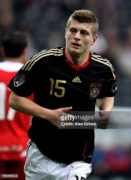 Toni Kroos of Germany reacts during the international friendly match between Germany and Malta at Tivoli stadium on May 13, 2010 in Aachen, Germany.