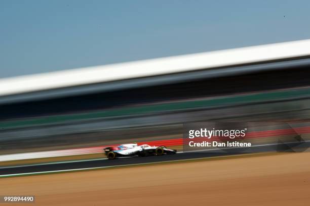 Sergey Sirotkin of Russia driving the Williams Martini Racing FW41 Mercedes on track during practice for the Formula One Grand Prix of Great Britain...