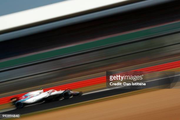 Sergey Sirotkin of Russia driving the Williams Martini Racing FW41 Mercedes on track during practice for the Formula One Grand Prix of Great Britain...