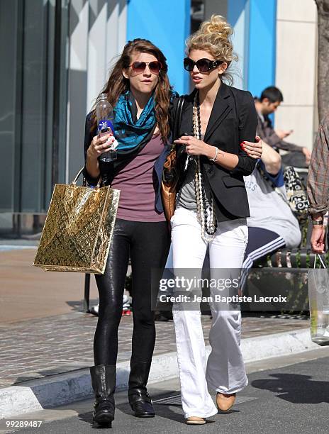 Rachel McCord and Annalynne McCord are seen shopping at The Grove on April 14, 2010 in Los Angeles, California.