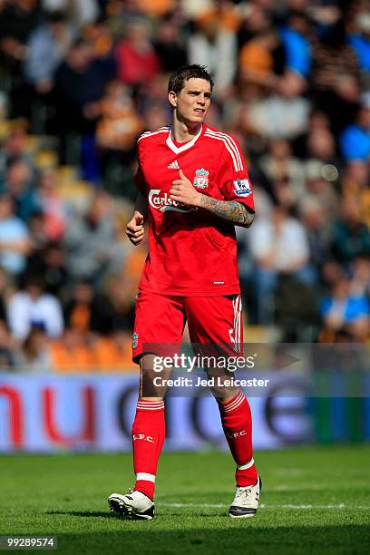 Daniel Agger of Liverpool during the Barclays Premier League match between Hull City and Liverpool at the KC Stadium on May 9, 2010 in Hull, England.