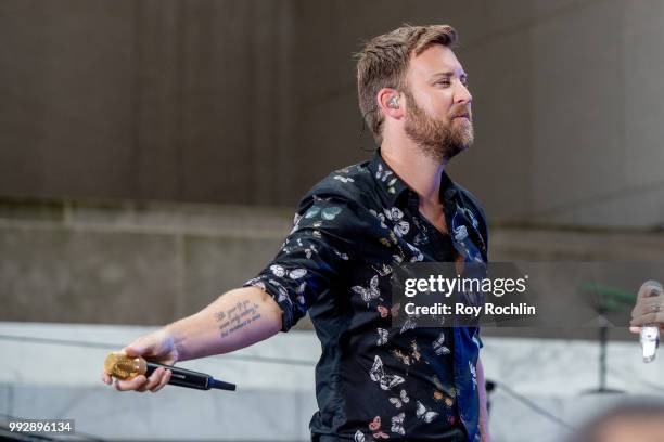 Charles Kelley of Lady Antebellum on stage as Lady Antebellum performs on NBC's "Today" at Rockefeller Plaza on July 6, 2018 in New York City.