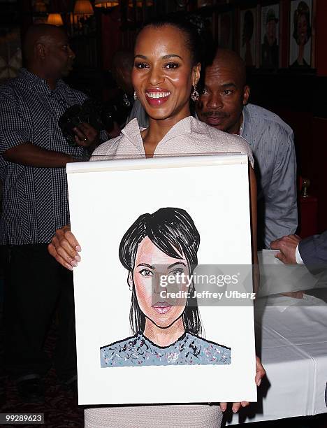Actress Kerry Washington attends the portrait unveiling for the cast of "RACE" at Sardi's on April 22, 2010 in New York City.