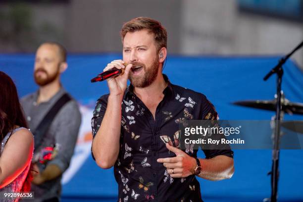 Charles Kelley of Lady Antebellum on stage as Lady Antebellum performs on NBC's "Today" at Rockefeller Plaza on July 6, 2018 in New York City.