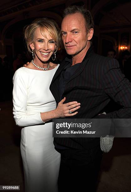 Exclusive* Trudie Styler and Sting during the auction gala to celebrate the Rainforest Fund's 21st birthday at Carnegie Hall on May 13, 2010 in New...