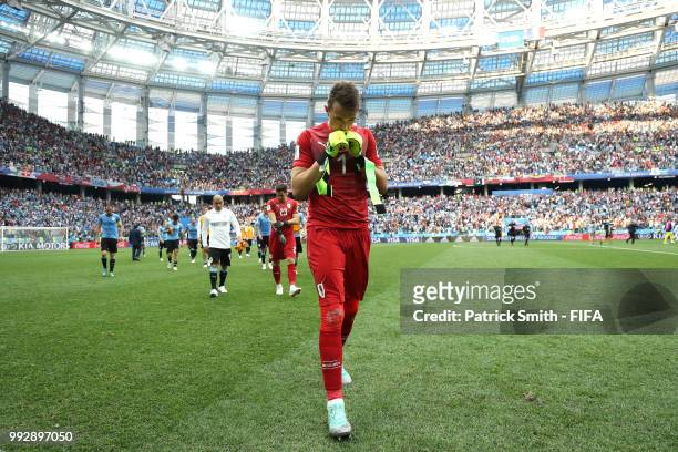 Fernando Muslera of Uruguay looks dejected following his sides defeat in the 2018 FIFA World Cup Russia Quarter Final match between Uruguay and...