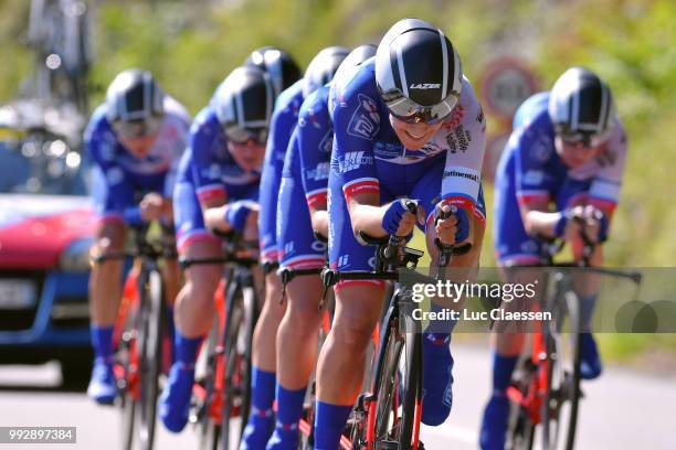 Lauren Kitchen of Australia and Team FDJ Nouvelle Aquitaine Futuroscope / during the 29th Tour of Italy 2018 - Women, Stage 1a 15,5km Team time trial...