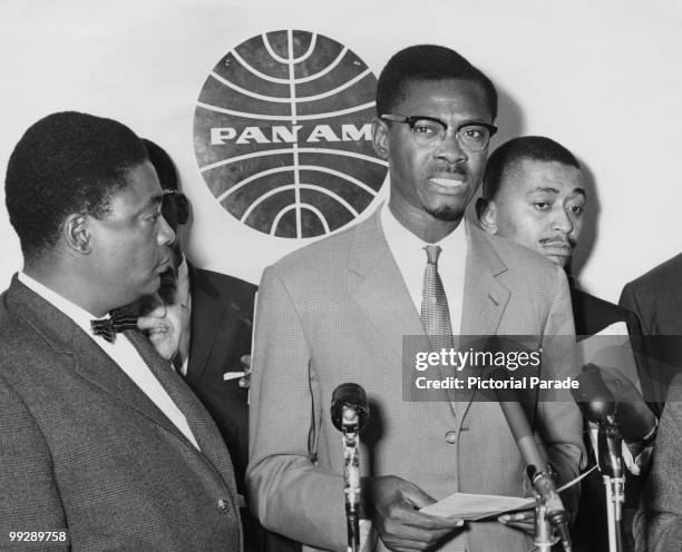 Congolese Prime Minister Patrice Lumumba at John F. Kennedy International Airport, New York, 2nd August 1960. Before leaving for London, Lumumba made...