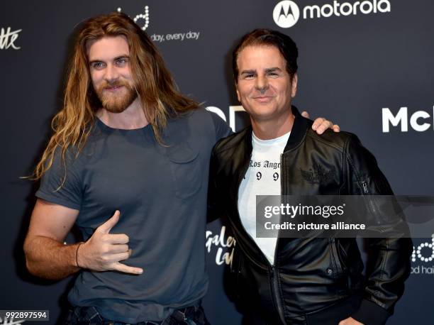 Model Brock O'Hurn and US-american actor Vincent de Paul arrive at the New Body Award at the Tempodrom in Berlin, Germany, 26 October 2017. Photo:...