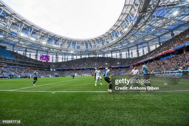 Olivier Giroud of France during 2018 FIFA World Cup Quarter Final match between France and Uruguay at Nizhniy Novgorod Stadium on July 6, 2018 in...