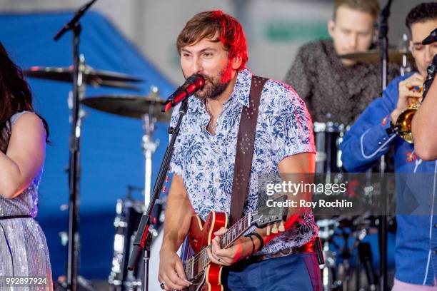 Dave Haywood of Lady Antebellum on stage as Lady Antebellum Performs On NBC's "Today" at Rockefeller Plaza on July 6, 2018 in New York City.