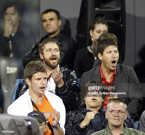 Gerard Butler is sighted watching matches at the Serbia Open 2010 on May 6, 2010 in Belgrade, Serbia.