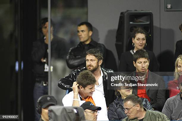 Gerard Butler is sighted watching matches at the Serbia Open 2010 on May 6, 2010 in Belgrade, Serbia.