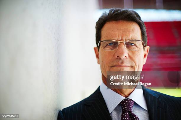 England football manager Fabio Capello poses for a portrait shoot in London on April 8, 2010.