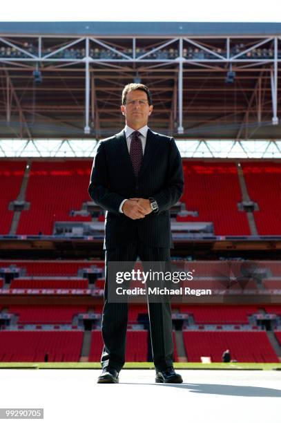 England football manager Fabio Capello poses for a portrait shoot in London on April 8, 2010.