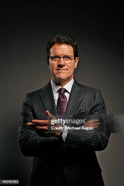 England football manager Fabio Capello poses for a portrait shoot in London on April 8, 2010.