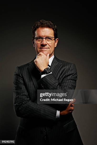 England football manager Fabio Capello poses for a portrait shoot in London on April 8, 2010.