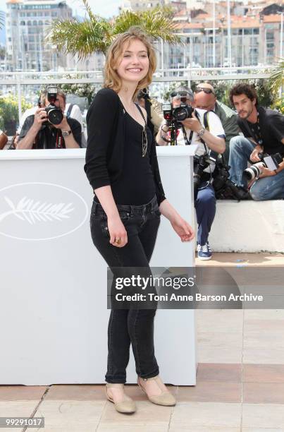 Actress Imogen Poots attends the 'Chatroom' Photo Call held at the Palais des Festivals during the 63rd Annual International Cannes Film Festival on...