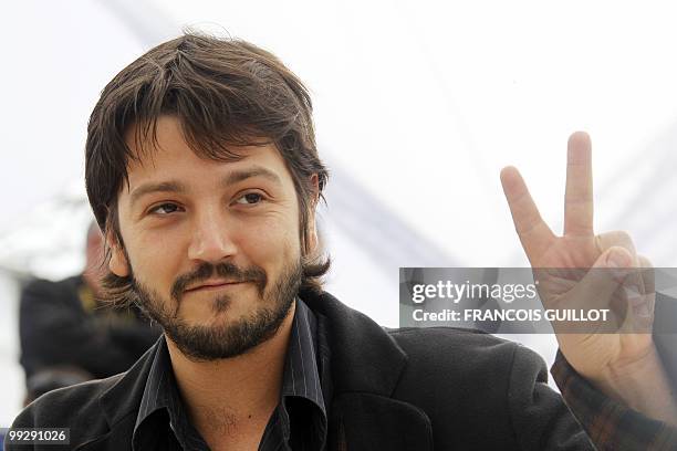 Mexican director Diego Luna poses during the photocall of "Abel" presented during a special screening at the 63rd Cannes Film Festival on May 14,...