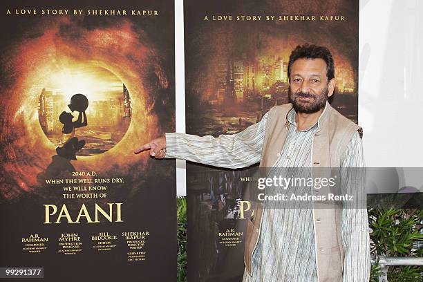 Director Shekhar Kapur attends the Shekhar Kapur & Swarovski Entertainment Press Conference during the 63rd Annual Cannes Film Festival on May 13,...