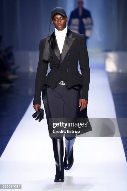 Model walks the runway during the Jean-Paul Gaultier Haute Couture Fall Winter 2018/2019 show as part of Paris Fashion Week on July 4, 2018 in Paris,...