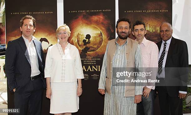 Alexander Koll, Maude Barlow with Shekhar Kapur, David Farr and Manmohan Shetty attend the Shekhar Kapur & Swarovski Entertainment Press Conference...