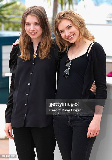 Actresses Hannah Murray and Imogen Poots attend the 'Chatroom' Photocall at the Palais des Festivals during the 63rd Annual Cannes Film Festival on...