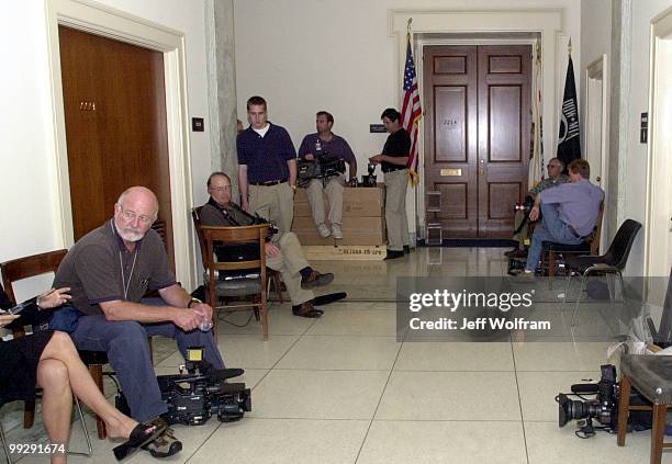 Reporters have staked out Congressman Gary Condit, D-CA, in hopes of catching the Congressman.